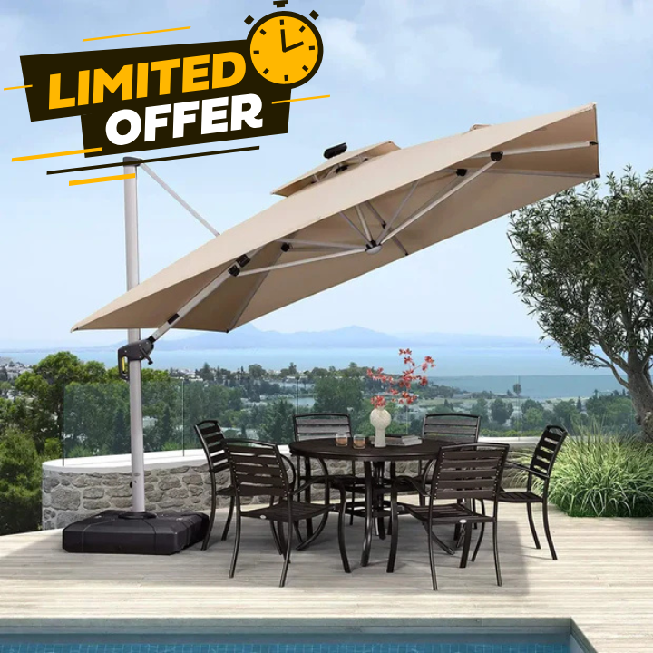 PatioGlam™ Parapluie LED à énergie solaire